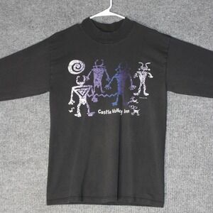 Vintage HL Miller Castle Valley Inn T Shirt Mens M Black 1991 Moab Utah Long Slv